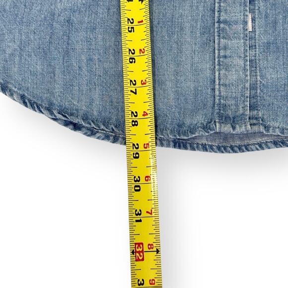 Rails Phoenix Aztec Embroidered Chambray Denim Button Shirt L Mid Vintage Wash - Picture 12 of 12